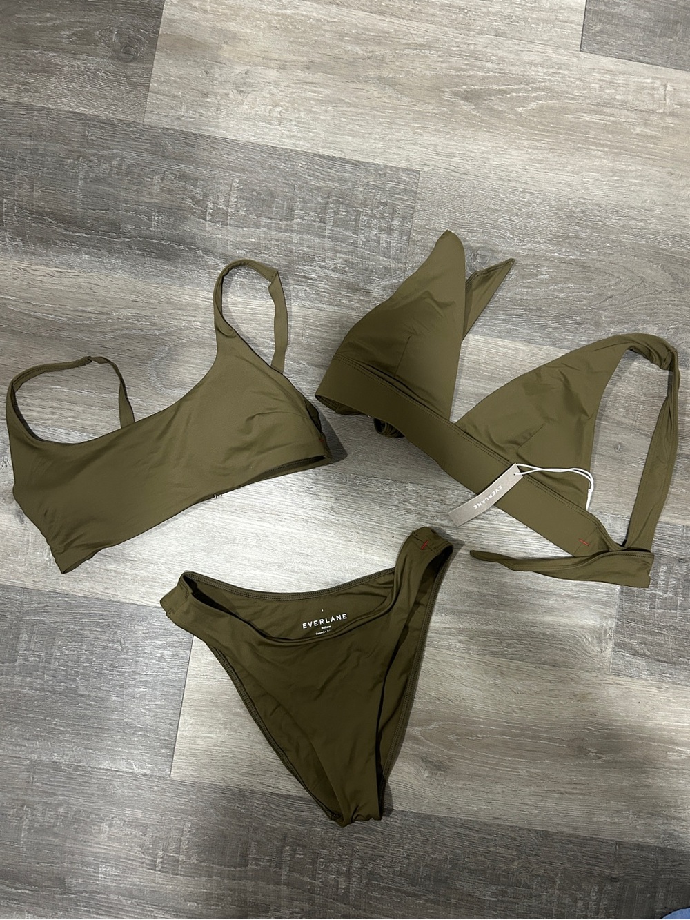 Everlane Olive Swim Bikini Set in Deep Olive